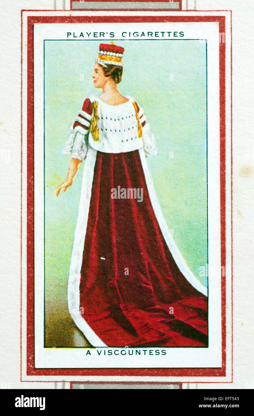 Player`s cigarette card - A Viscountess Stock Photo